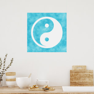 Yin Yang Symbol - solide Tätowierung-Design 2 Poster