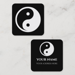 Yin Yang Symbol - solide Tätowierung-Design 2 Quadratische Visitenkarte