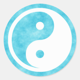 Yin Yang Symbol - solide Tätowierung-Design 2 Runder Aufkleber