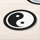 Yin Yang Symbol - solide Tätowierung-Design 2 Runder Pappuntersetzer (Angewinkelt)