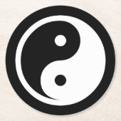 Yin Yang Symbol - solide Tätowierung-Design 2 Runder Pappuntersetzer (Vorderseite)