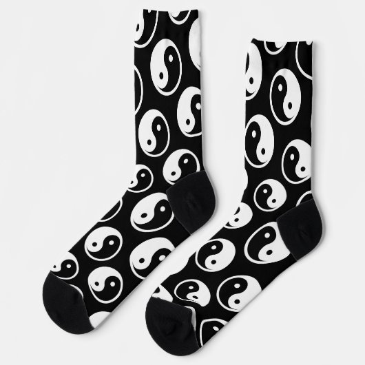 Yin Yang Symbol - solide Tätowierung-Design 2 Socken (Linkes Detail)