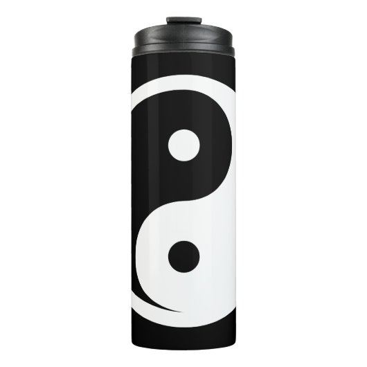 Yin Yang Symbol - solide Tätowierung-Design 2 Thermosbecher (Vorderseite)