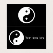 Yin Yang Symbol - solide Tätowierung-Design 2 Visitenkarten (Außenseite Aufgefaltet)