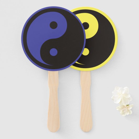 Yin Yang Symbol - solide Tätowierung Fächer (Vorne und Hinten)