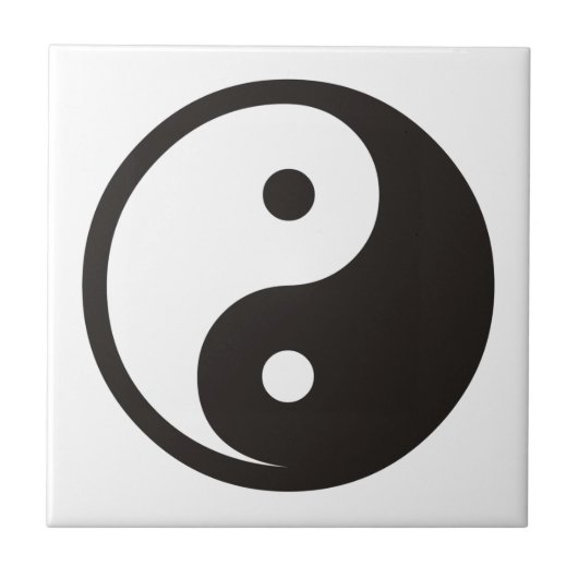 Yin Yang Symbol - solide Tätowierung Fliese (Vorderseite)