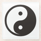 Yin Yang Symbol - solide Tätowierung Glasuntersetzer (Vorderseite)