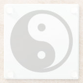 Yin Yang Symbol - solide Tätowierung Glasuntersetzer (Rückseite)