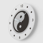 Yin Yang Symbol - solide Tätowierung Große Wanduhr (Winkel)