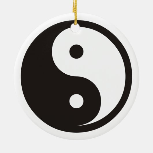 Yin Yang Symbol - solide Tätowierung Keramik Ornament (Hinten)