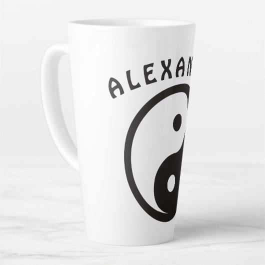 Yin Yang Symbol - solide Tätowierung Milchtasse (Linke Ecke)