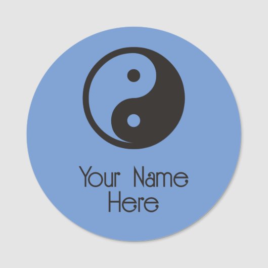 Yin Yang Symbol - solide Tätowierung Namensschild (Vorderseite)