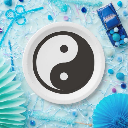 Yin Yang Symbol - solide Tätowierung Pappteller (Party)