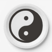 Yin Yang Symbol - solide Tätowierung Pappteller (Vorderseite)