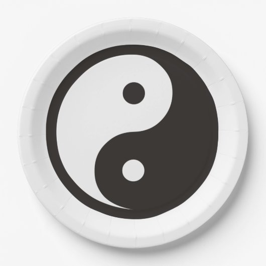 Yin Yang Symbol - solide Tätowierung Pappteller (Vorderseite)