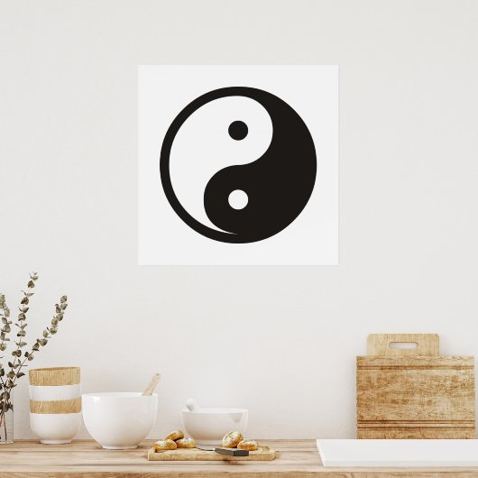 Yin Yang Symbol - solide Tätowierung Poster (Küche)