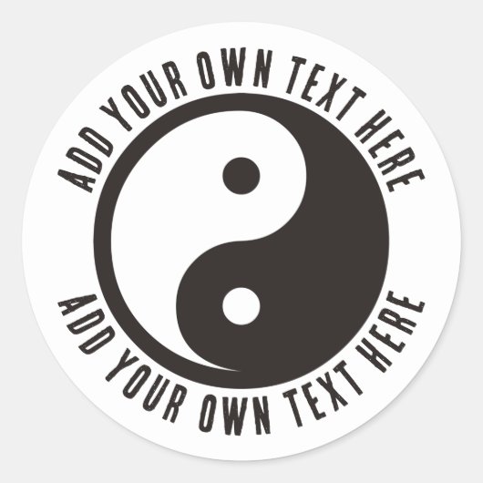 Yin Yang Symbol - solide Tätowierung Runder Aufkleber (Vorderseite)