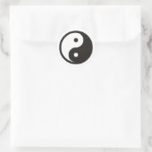 Yin Yang Symbol - solide Tätowierung Runder Aufkleber (Tasche)