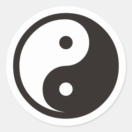 Yin Yang Symbol - solide Tätowierung Runder Aufkleber (Vorderseite)