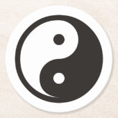 Yin Yang Symbol - solide Tätowierung Runder Pappuntersetzer (Vorderseite)