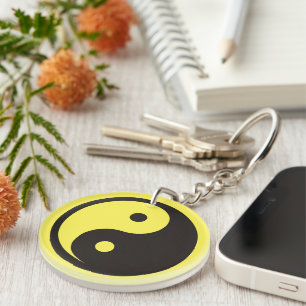 Yin Yang Symbol - solide Tätowierung Schlüsselanhänger