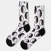 Yin Yang Symbol - solide Tätowierung Socken (Linkes Detail)