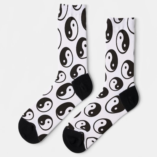 Yin Yang Symbol - solide Tätowierung Socken (Linkes Detail)