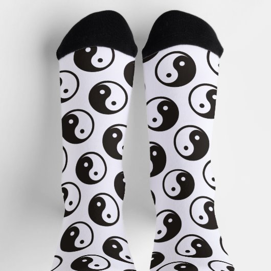 Yin Yang Symbol - solide Tätowierung Socken (Oben)