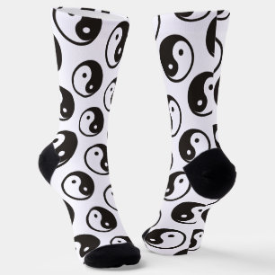 Yin Yang Symbol - solide Tätowierung Socken