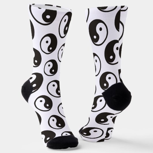 Yin Yang Symbol - solide Tätowierung Socken (Gewinkelt)