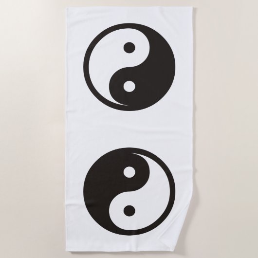 Yin Yang Symbol - solide Tätowierung Strandtuch (Vorderseite)