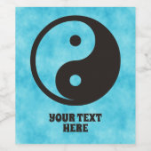 Yin Yang Symbol - solide Tätowierung Weinetikett (Einzelnes Label)