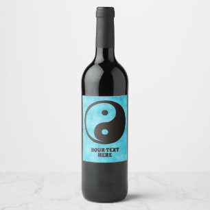 Yin Yang Symbol - solide Tätowierung Weinetikett