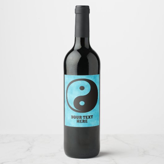 Yin Yang Symbol - solide Tätowierung Weinetikett (Vorderseite)