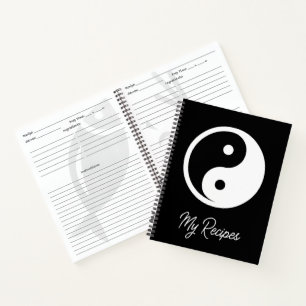 Yin Yang Symbol - solides Tattoodesign 2 Notizblock