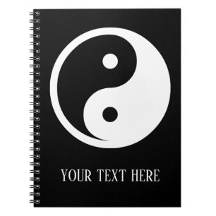 Yin Yang Symbol - solides Tattoodesign 2 Notizblock