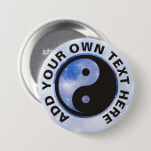 Yin Yang Symbol - solides Tattoodesign Button (Vorne & Hinten)