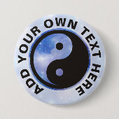 Yin Yang Symbol - solides Tattoodesign Button (Vorderseite)