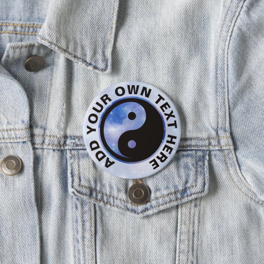 Yin Yang Symbol - solides Tattoodesign Button (Beispiel)