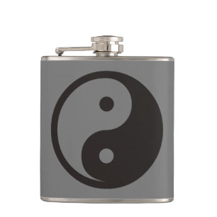 Yin Yang Symbol - solides Tattoodesign Flachmann