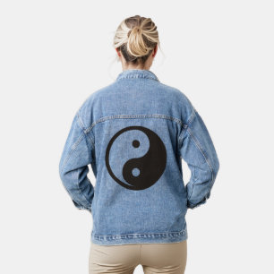 Yin Yang Symbol - solides Tattoodesign Jeansjacke