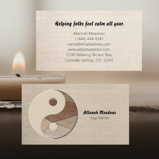 Yin-Yang Symbol Soothing Meditative Business Card Visitenkarte
