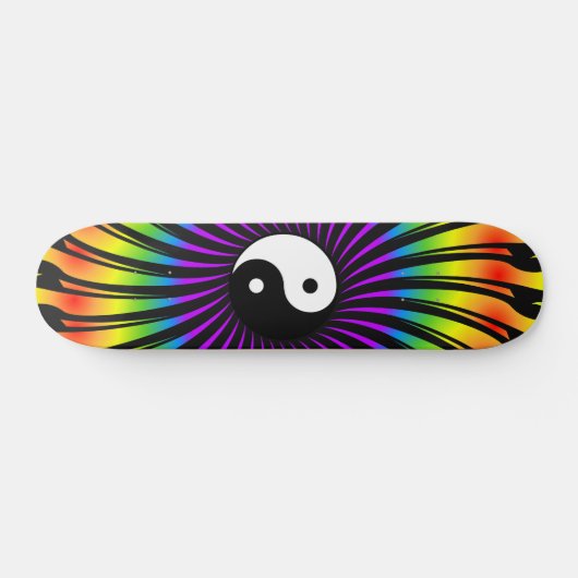 Yin Yang Symbol & Spiral Design: Skateboard (Horizontal)