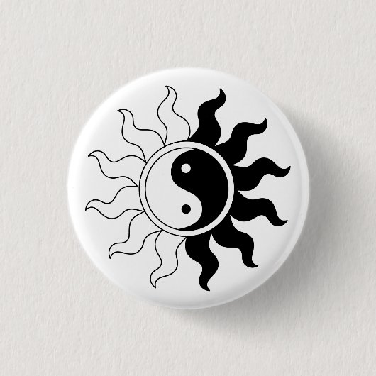 Yin Yang Symbol Sun Button (Vorderseite)