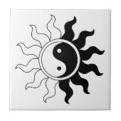Yin Yang Symbol Sun Fliese (Vorderseite)