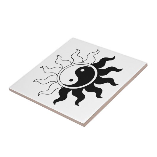 Yin Yang Symbol Sun Fliese (Seite)