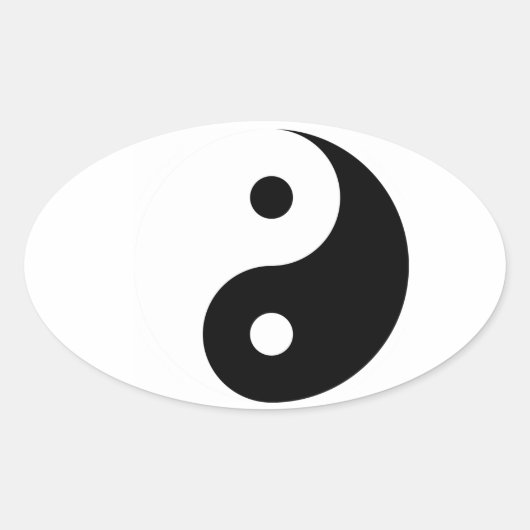 Yin Yang Symbol, Taoismus Ovaler Aufkleber (Vorderseite)