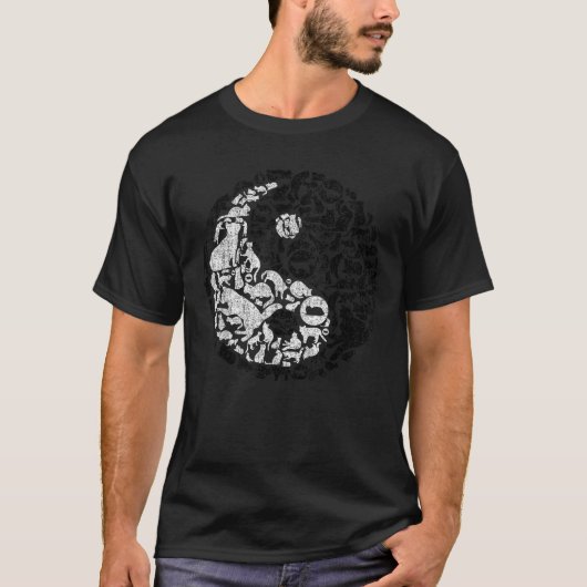 Yin Yang Symbol Tee Pilates Yoga Cat Cats Kitten L (Vorderseite)