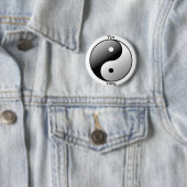 Yin Yang Symbolknopf (Schwarzes) Button (Beispiel)
