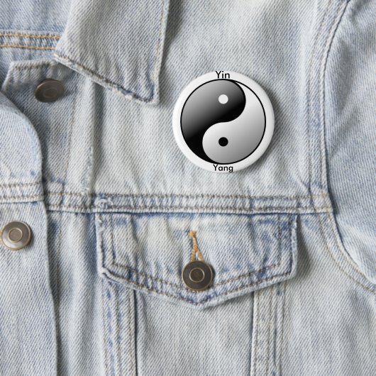 Yin Yang Symbolknopf (Schwarzes) Button (Beispiel)